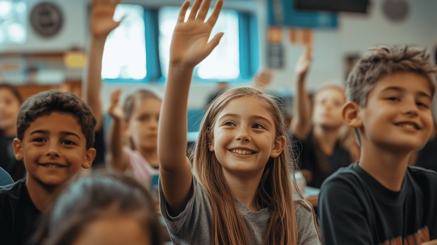 raising hands